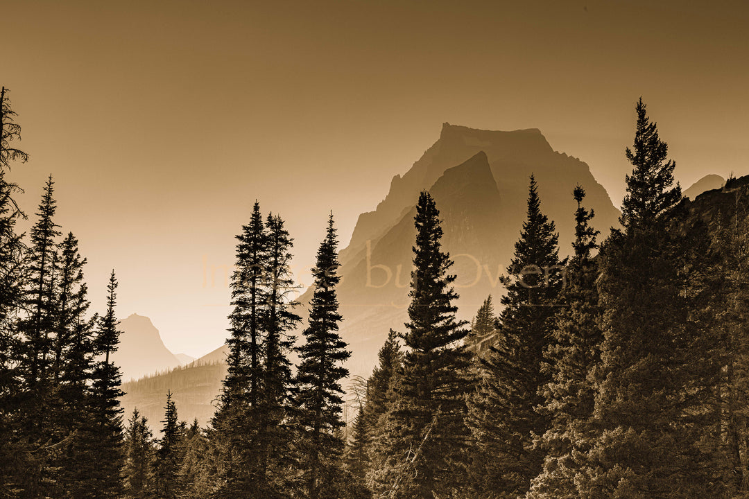 Misty Peaks in sepia